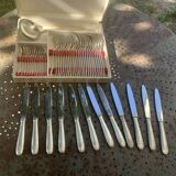 Cutlery set consisting of 49 pieces in silver metal, antique and collector's item