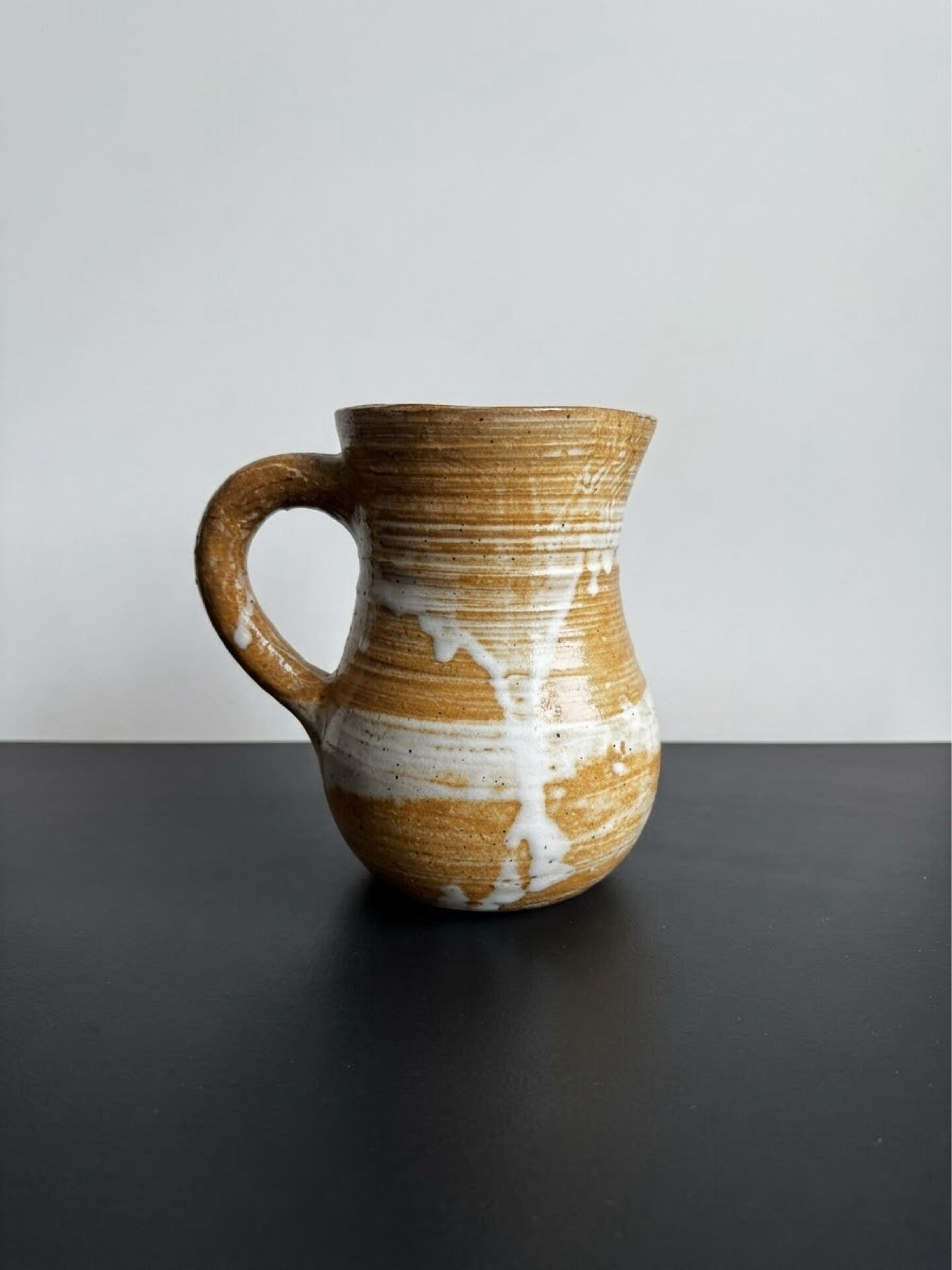 Glazed pyrite stoneware pitcher – Pierre Lion (Puisaye), c. 1970