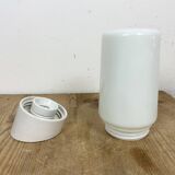 Vintage White Porcelain Wall Light with Milk Glass, 1970s