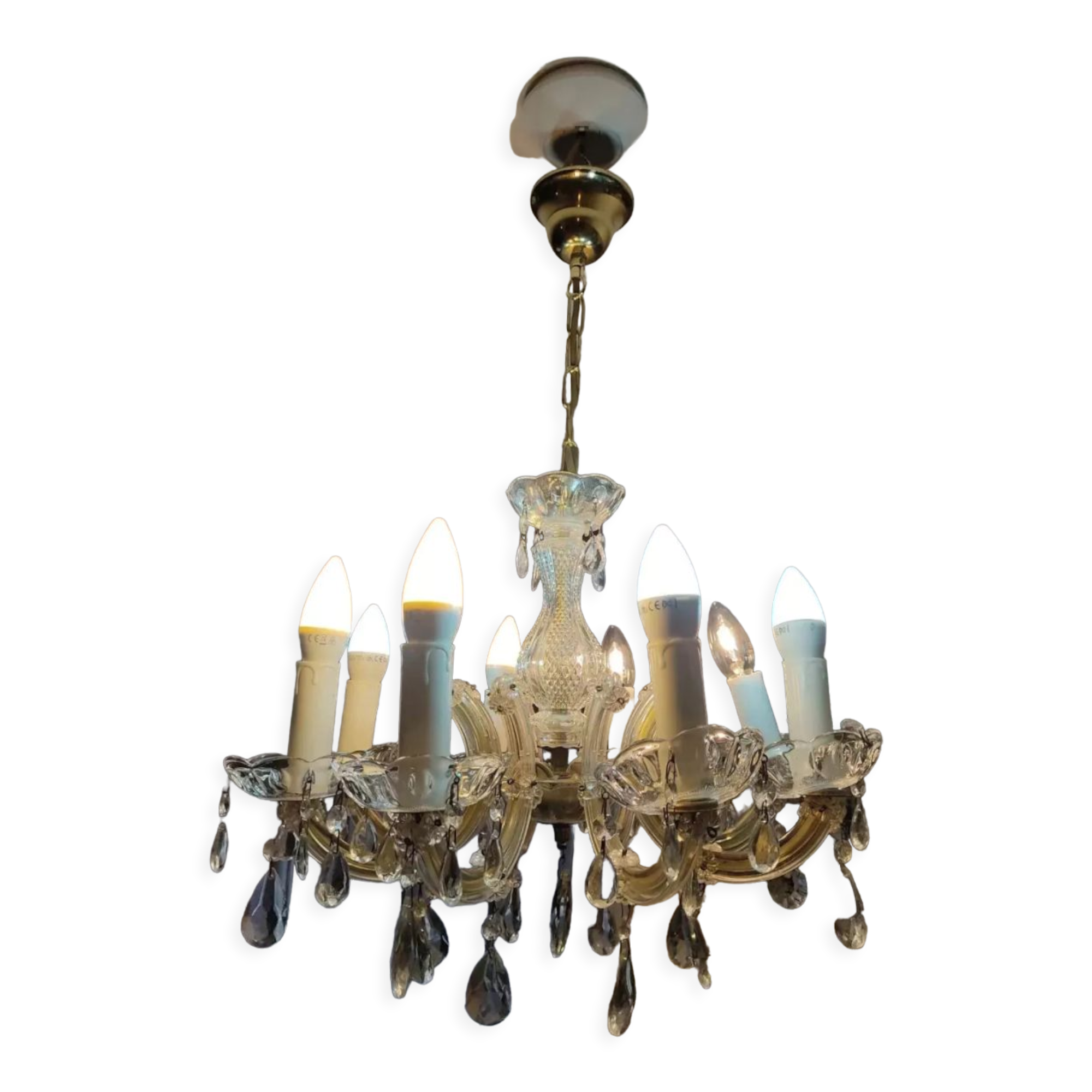 Old murano style chandelier in glass
