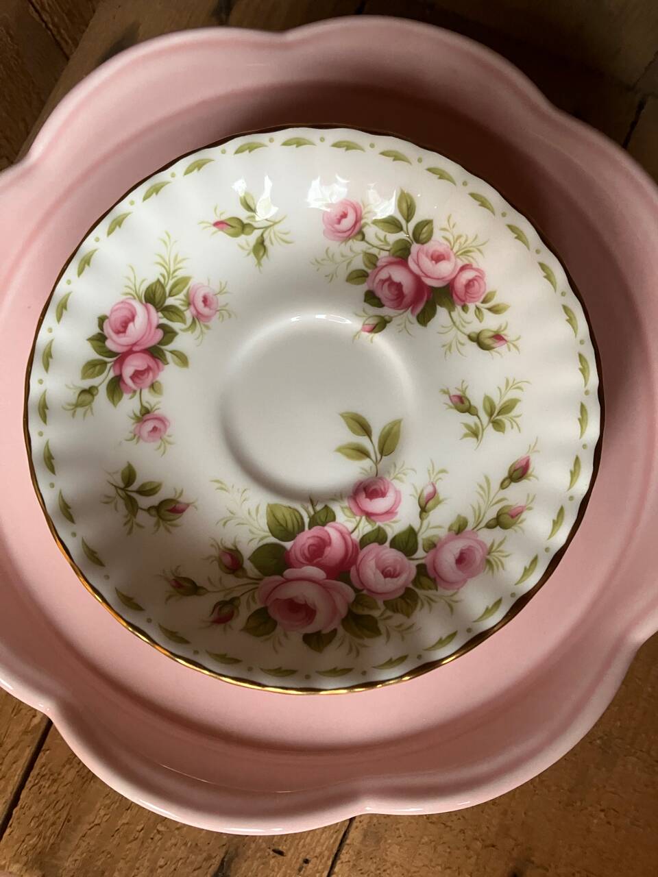 Vintage Royal Albert June porcelain cup and saucer, English manufacture