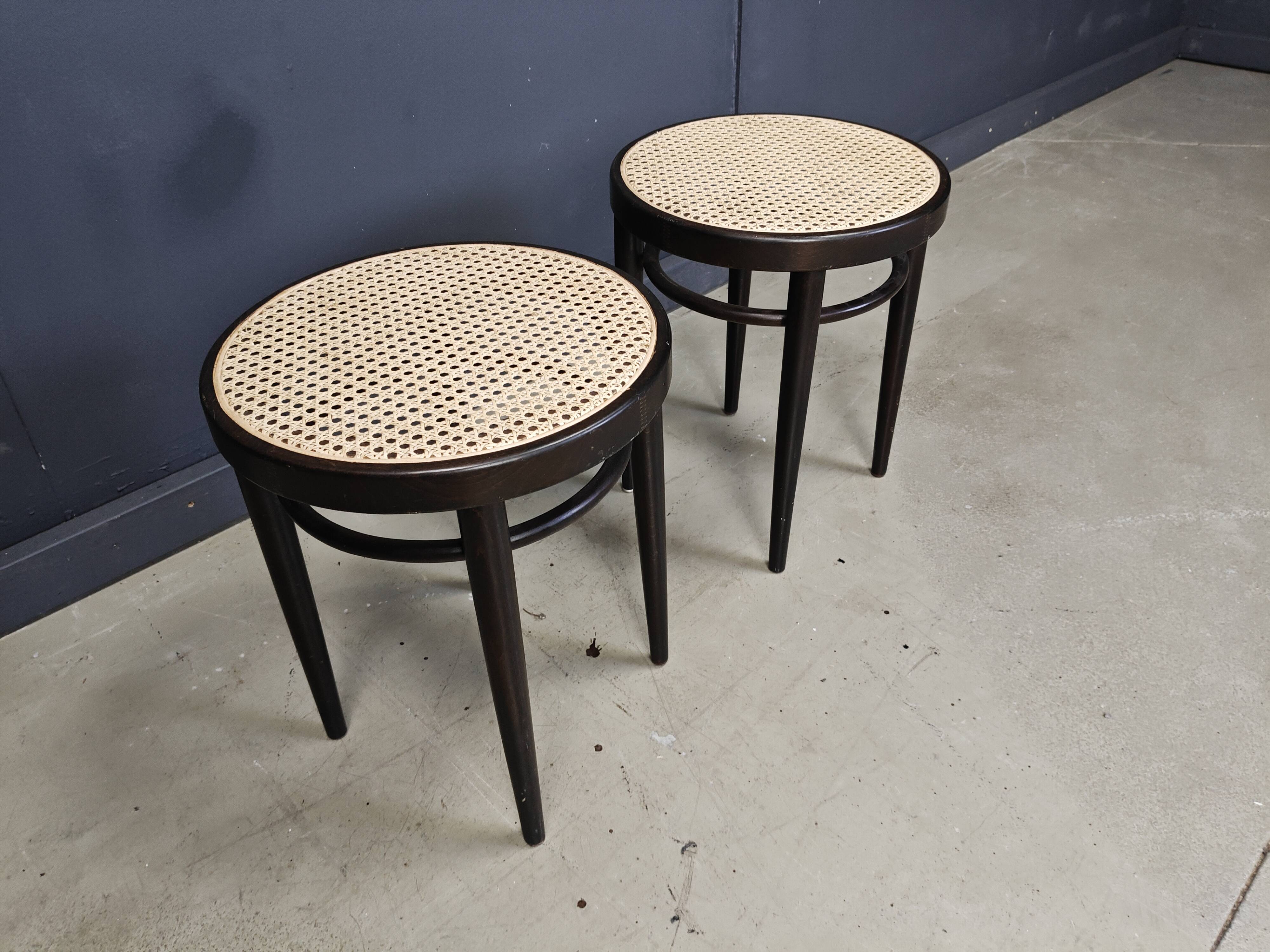 Pair of Thonet 214RH stools, 1980s