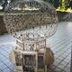 Vintage decorative hot air balloon aviary in wrought iron and wood – France, 1970s