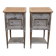 Pair of bedside tables – Louis XVI style – Painted wood, oak, brass, po
