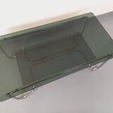 Vintage Italian rectangular coffee table with 2 smoked glass tops