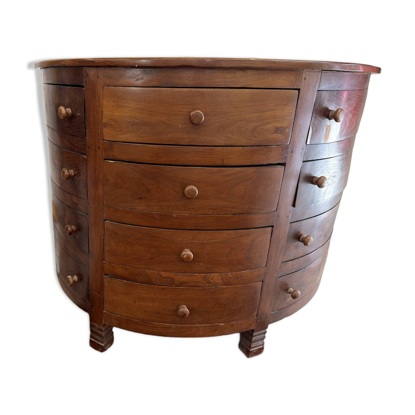 Art Deco work cabinet with 12 drawers in solid wood