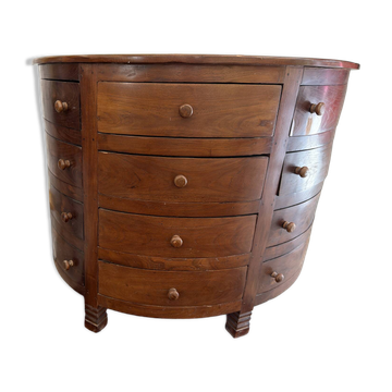 Meuble de métier Art déco à 12 tiroirs en bois massif