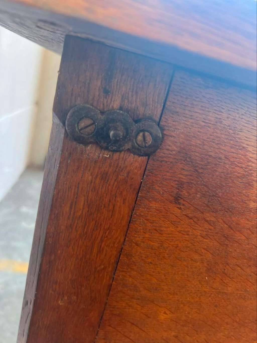 Vintage oak high table / drawing table with deep drawers