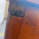 Vintage oak high table / drawing table with deep drawers