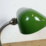 Lampe de table de banquier vintage en émail vert, années 1950