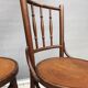 Pair chairs bistrot Thonet pyrograved design 1900 Art Nouveau