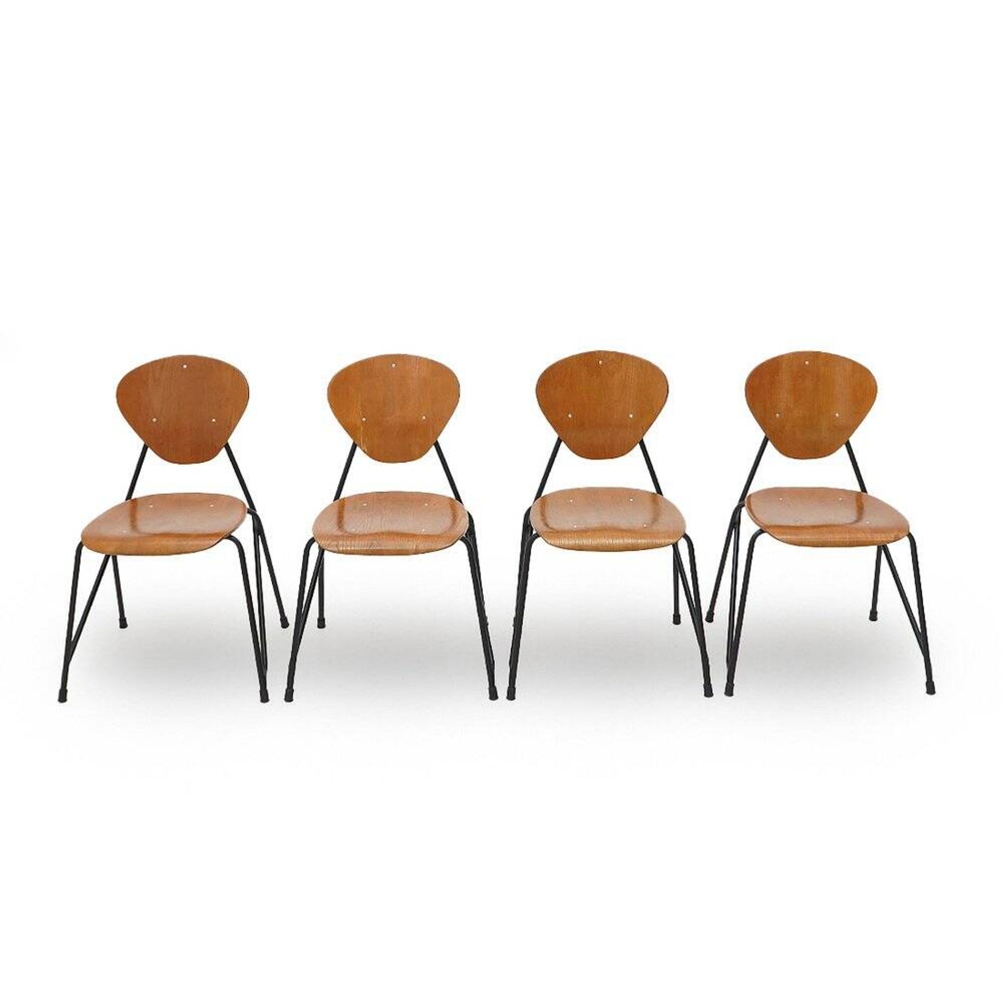 Vintage chairs by Aurelio Villari for Isa Bergamo, 1950s, set of 4.