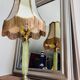 Large vintage lamp in green onyx and gilded brass - vintage lampshade