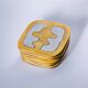 Set of 6 brutalist coasters by David Marshall, Spain, 1970s