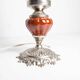 Lampe de table ou  de chevet de 1960 céramique verre métal argenté