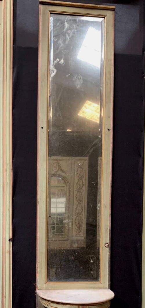 Napoleon III style mirror and woodwork console in 19th century patinated wood