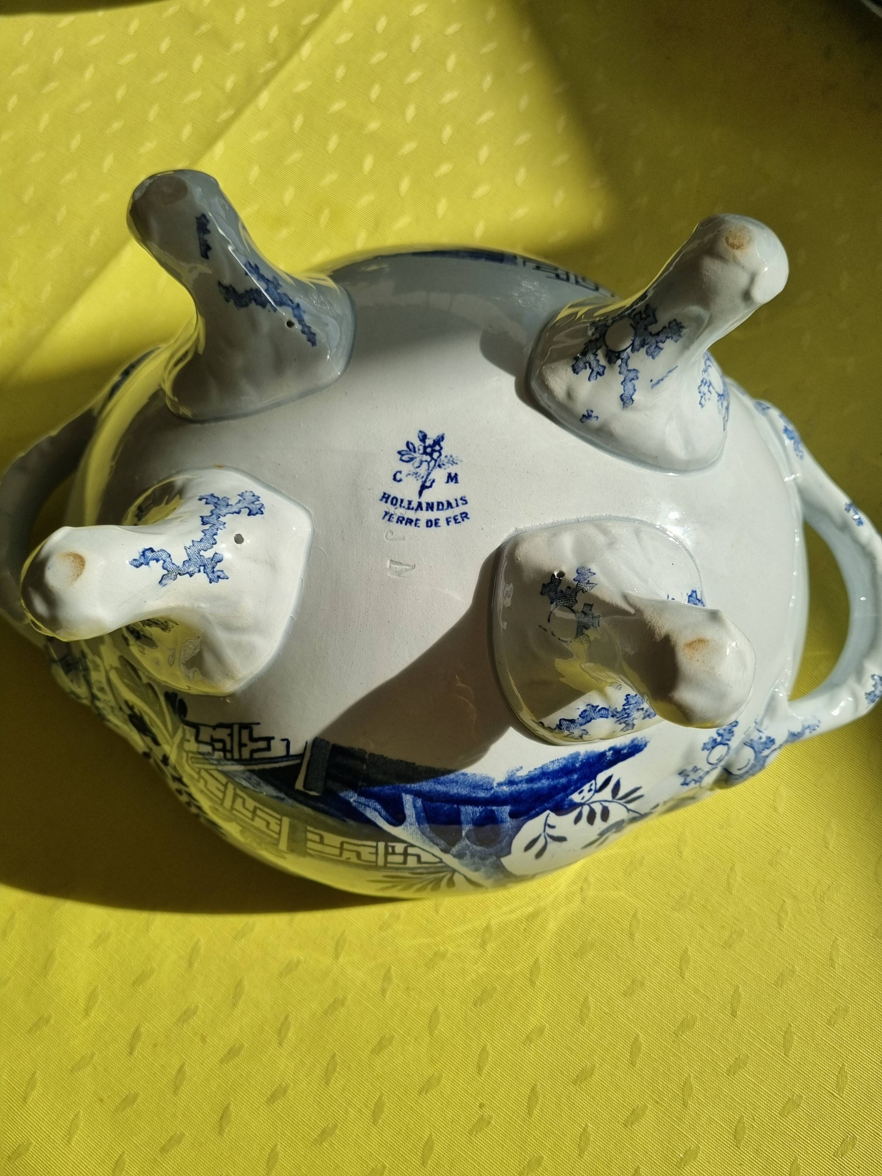 Dutch Iron Earth service set Creil and Montereau 38 pieces