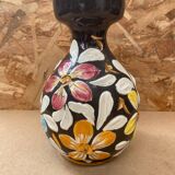 Antique glazed terracotta vase flower decor made in italy vintage