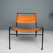 A. A. Dolleman Lounge Chair by Metz & Co, Mid-Century Leather & Metal