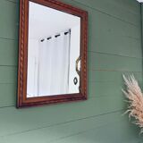 Ancient mirror in carved wood and mercury  48x63cm