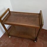 Desserte / Chariot de bar en bois du milieu du siècle style danois