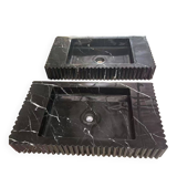 Meuble vasque suspendu en marbre noir Marquina