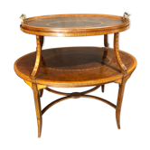 Old-fashioned tea table, 1920 in marquetry