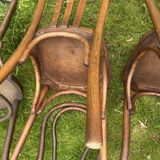 Set of 8 mismatched bistro chairs