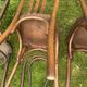 Set of 8 mismatched bistro chairs