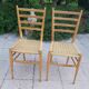 Pairs of chairs rope and wood 50s Italy