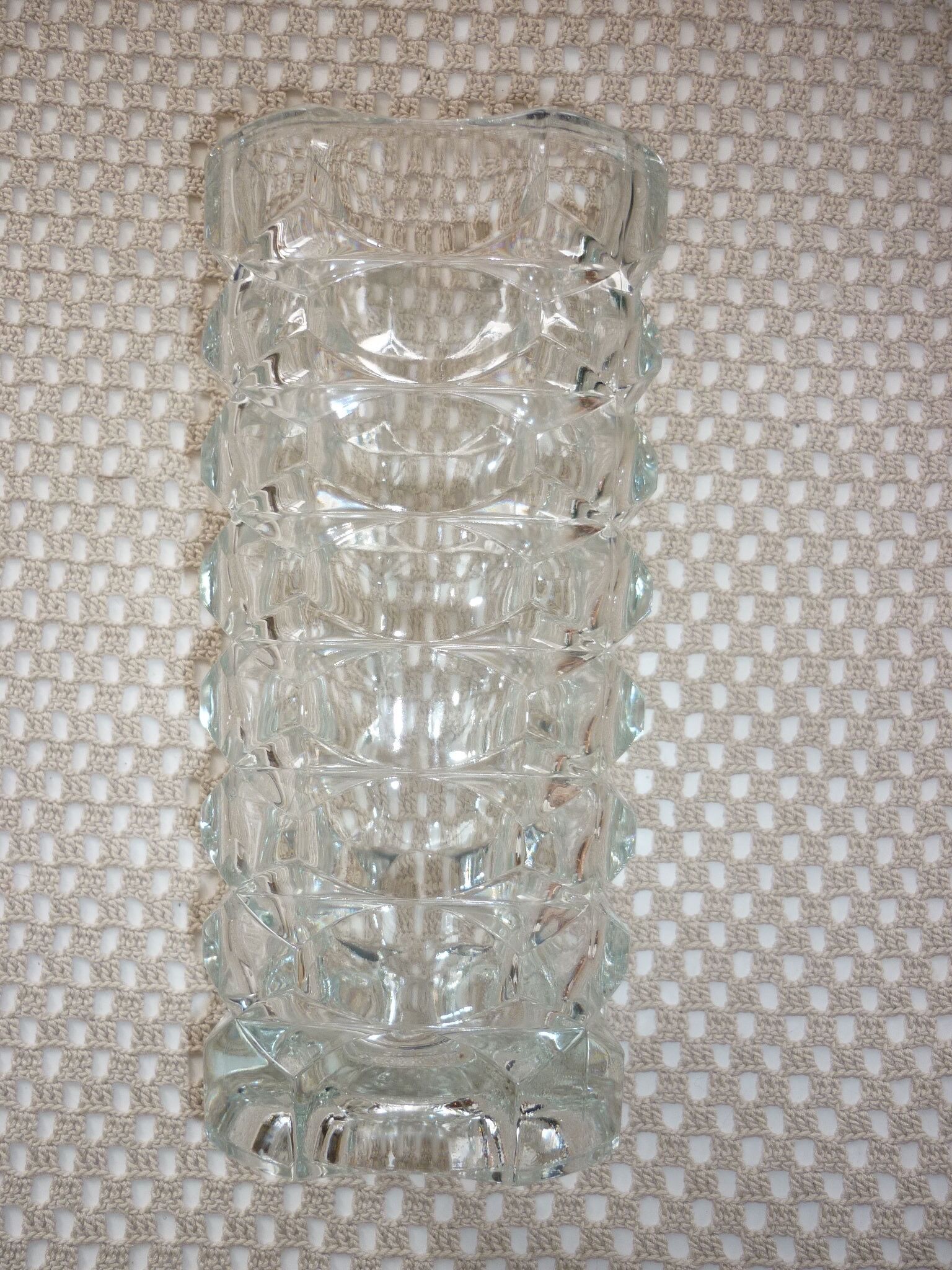 Art-deco faceted glass vase
