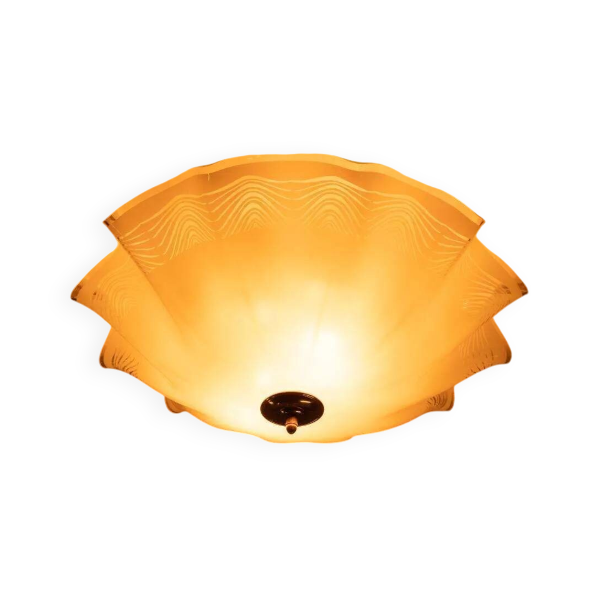 Vintage 1970s glass space ceiling lamp.