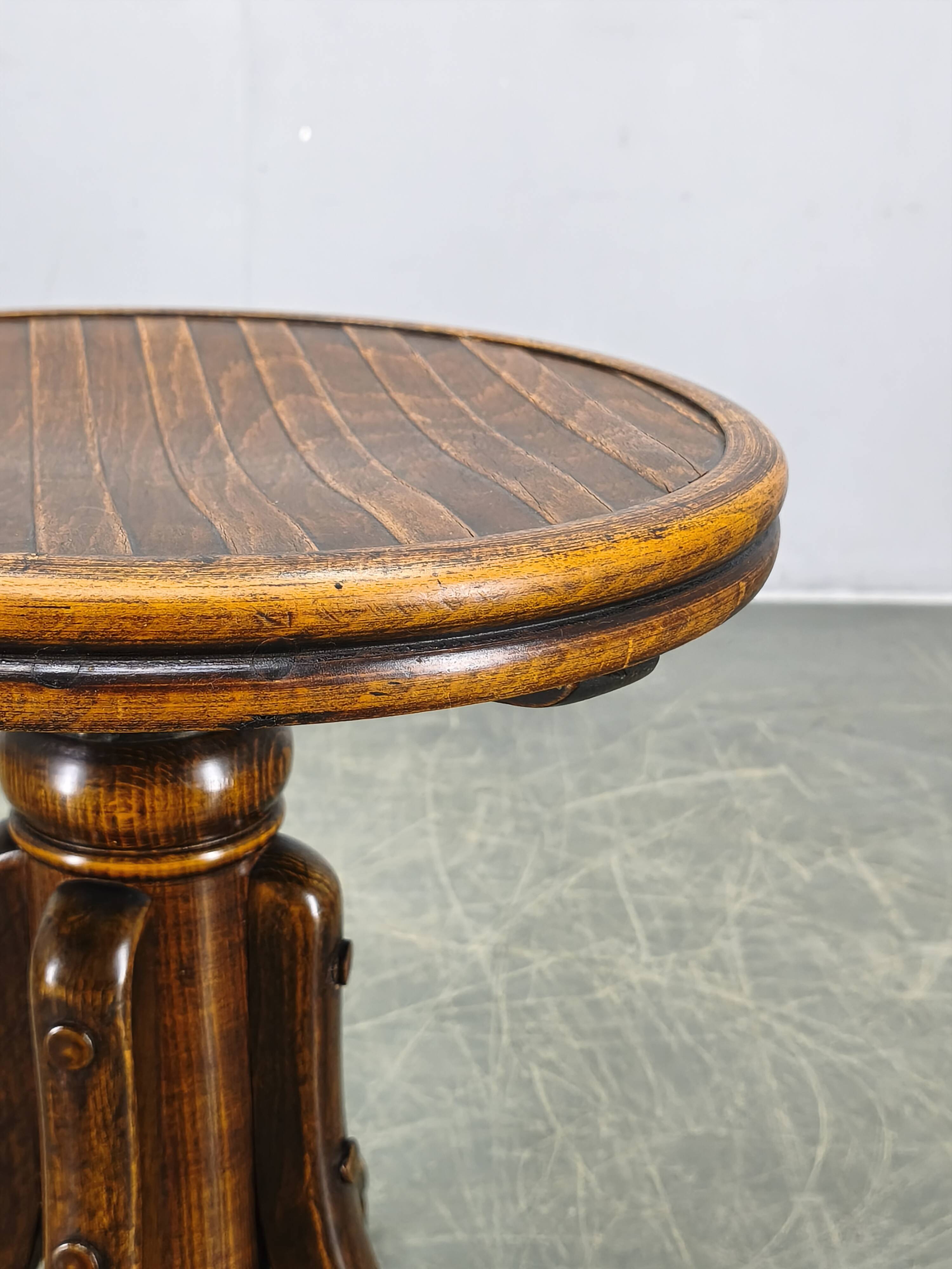 Art Deco Adjustable Piano Stool by Fischel, Czechoslovakia 1930s