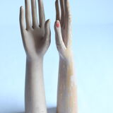 Wooden glove display mannequin hands, 1930s, set of 2.