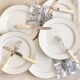 White and gold porcelain dinner plates