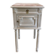 Grey patinated bedside table with marble top