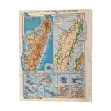 Old map of Madagascar from 1945