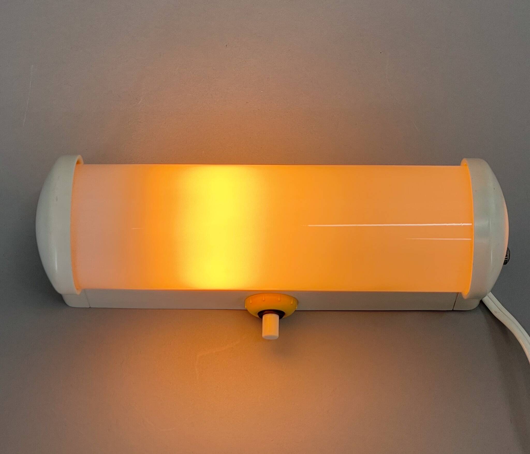 Bakelite and Milk Glass Wall Lamp, Czechoslovakia, 1950's