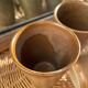 Set of 4 stoneware cups from Digoin, perfect for coffee, tea or com.