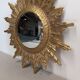 XL witch's eye sun mirror in gilded metal, Italy circa 1970
