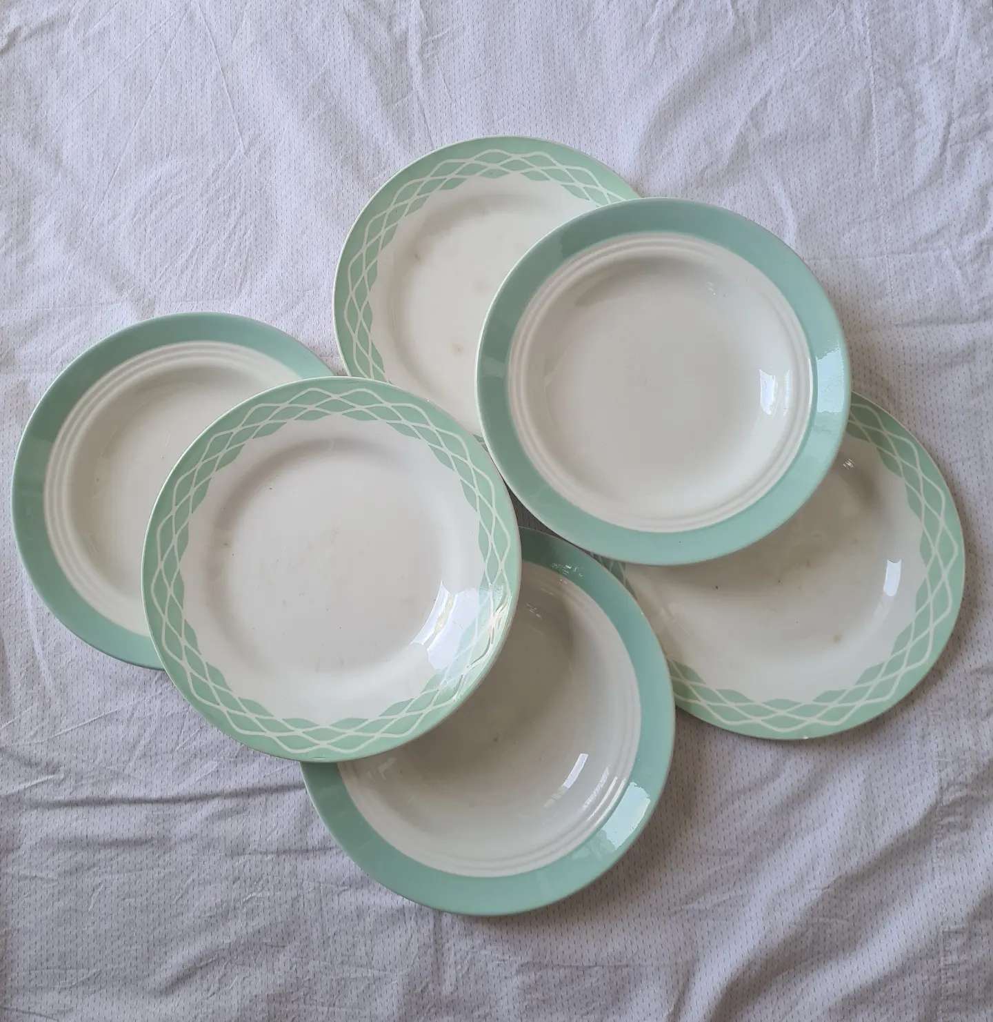6 old plates Faience and semi-porcelain