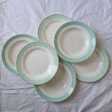 6 old plates Faience and semi-porcelain