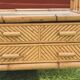Auxiliary bar cabinet in natural bamboo with glass top - 1960s