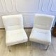 Paire de chauffeuses vintage bouclette blanche – design années 70