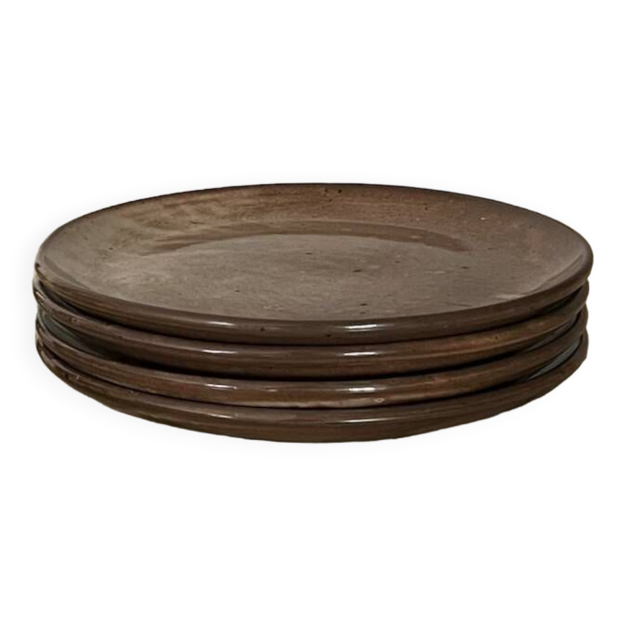 Ceramic service 4 large plates in enamelled stoneware, vallauris 1950