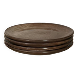 Ceramic service 4 large plates in enamelled stoneware, vallauris 1950