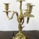 Pair of bronze candelabras and brass bobèches