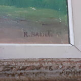 Ancienne Huile sur bois signée paysage de Chevreuse - inscriptions au dos