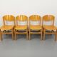 Set of 4 minimalist vintage beechwood chairs from the 80s