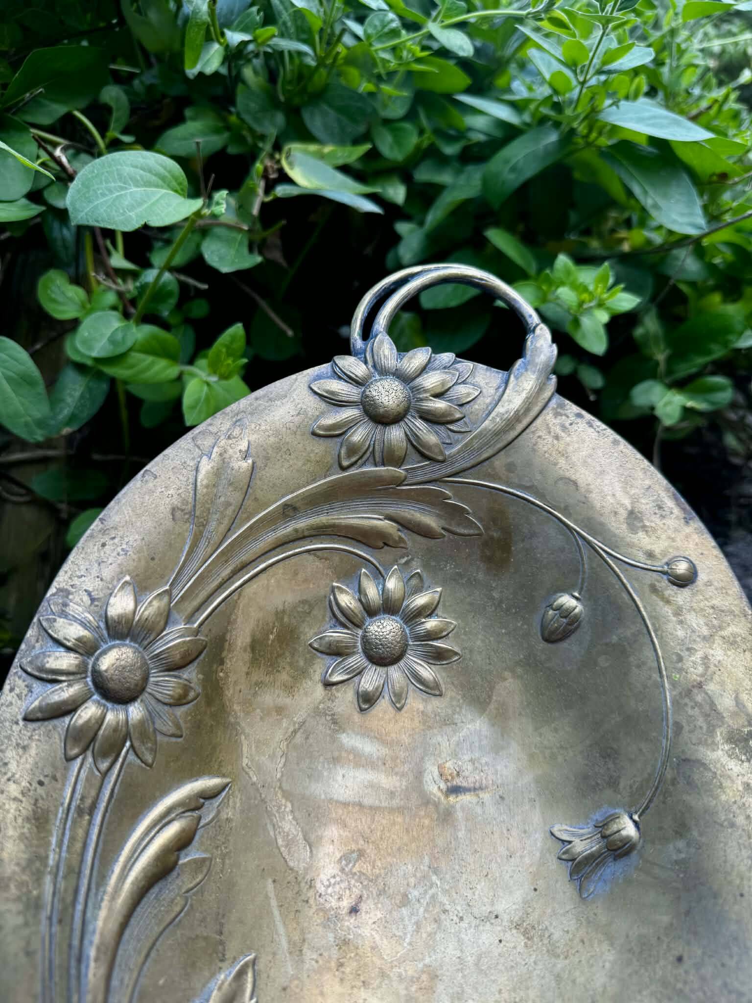 Brass pedestal plate signed WMF Jugendstil Art Nouveau